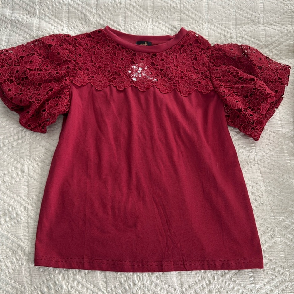 Red lace top